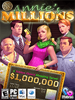 Annie's Millions cover art with Annie, her family, and shopping imagery