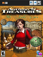 Autumn's Treasures cover art showing Autumn with antiques and a jade coin