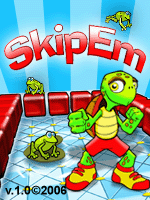 SkipEm cover art showing Sumi the turtle and colorful frogs