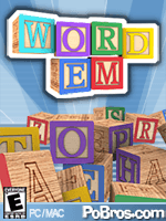 WordEm desktop cover art with letter cubes