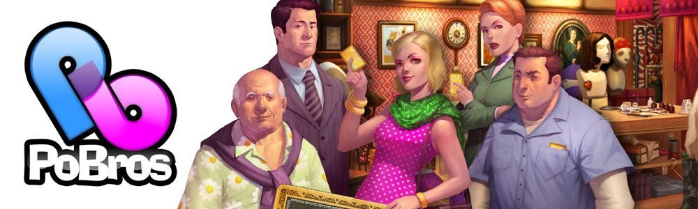PoBros studio artwork featuring the PoBros logo and characters from Annie's Millions