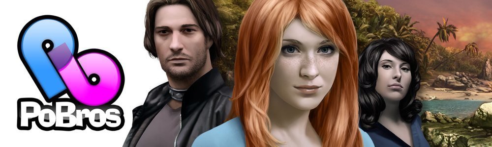 PoBros studio banner featuring the PoBros logo and characters from Tamara The 13th