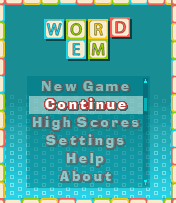WordEm Mobile main menu