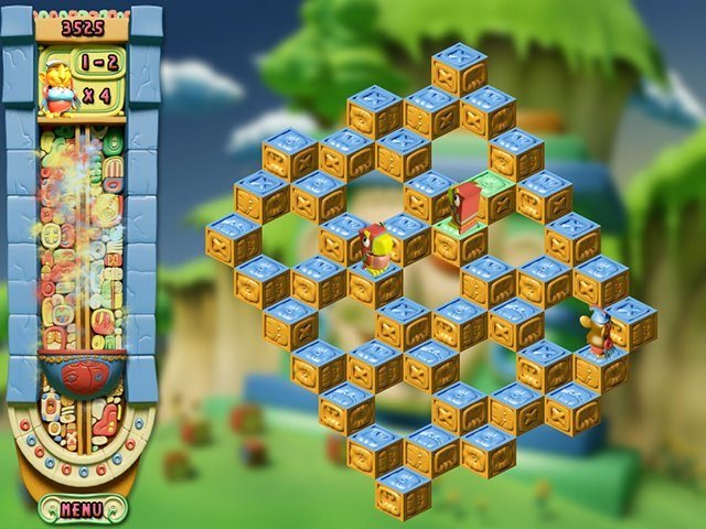 Mayawaka character crossing a pyramid
