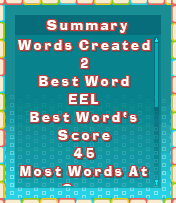 WordEm Mobile score summary