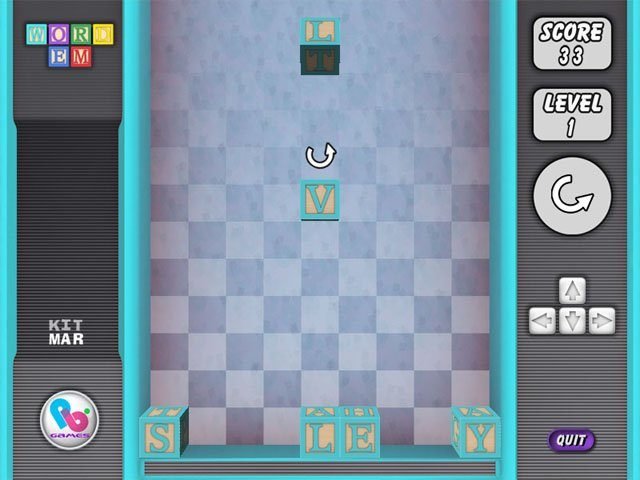 WordEm desktop title and menu screen